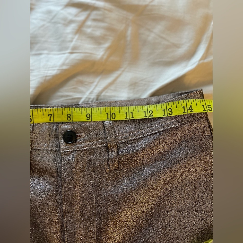 Madewell  Wide gold sparkle metallic trouser pant 28 festival 70s capri - Picture 4 of 13
